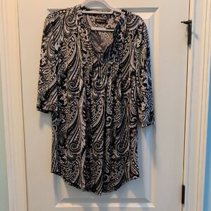Reborn Black and White Paisley Blouse